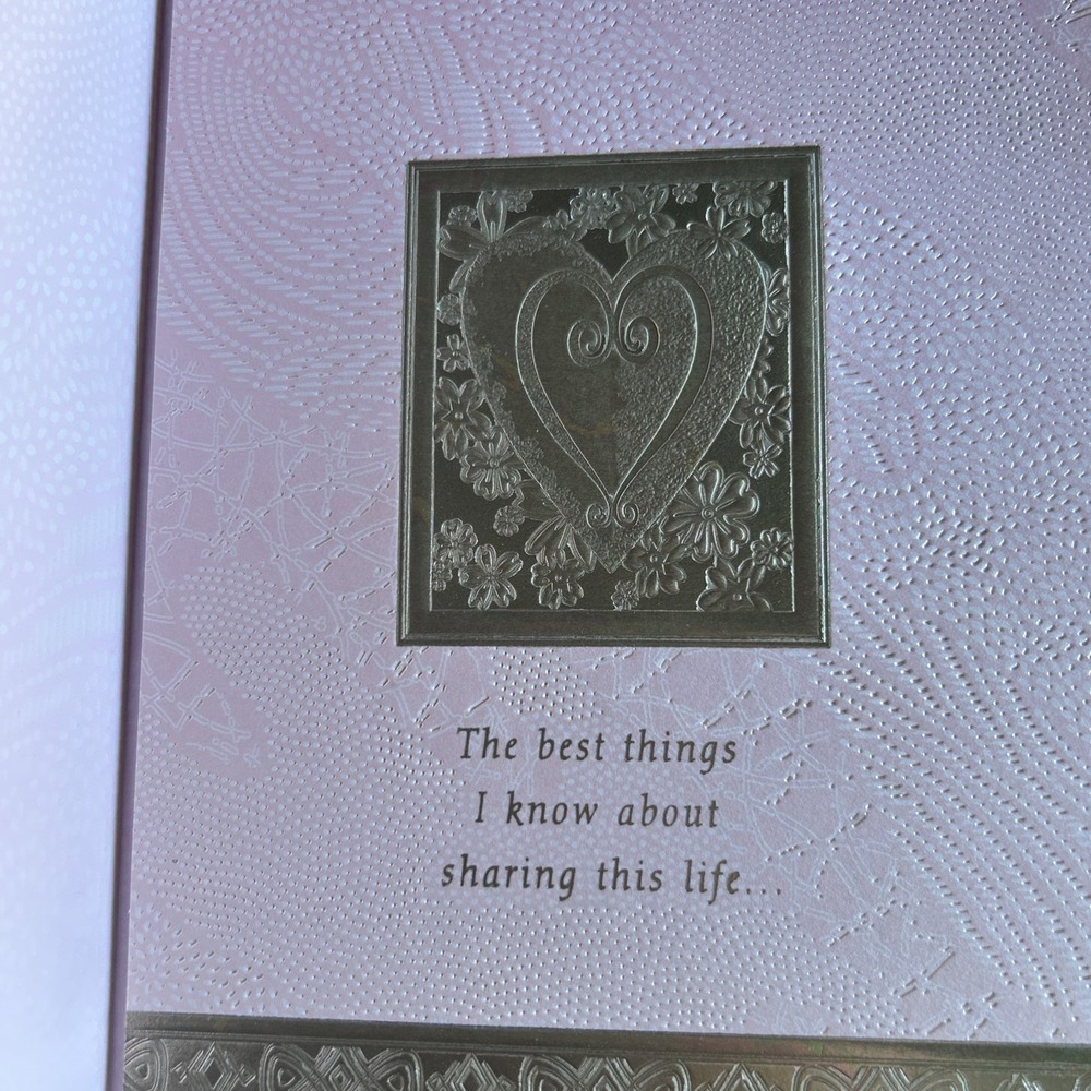 For My Wife Happy Mother's Day Hallmark Pink Hearts Gold Diecut - Picture 2 of 5